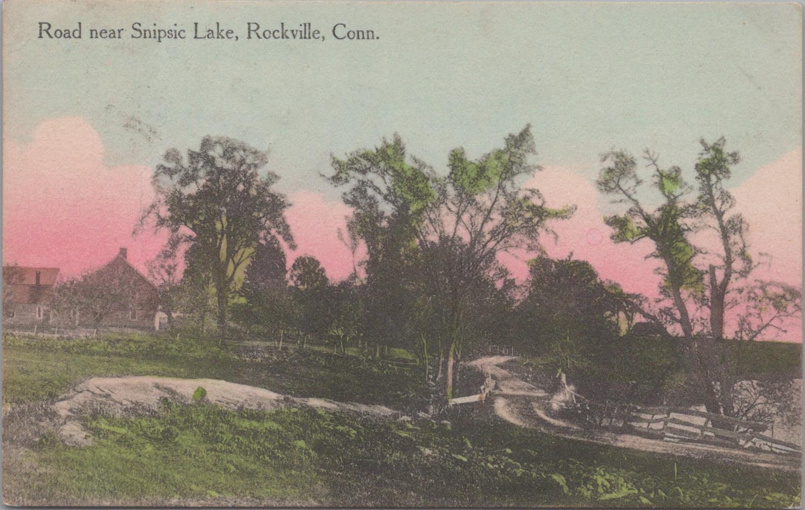 Postcard Road Near Snipsic Lake Rockville CT 