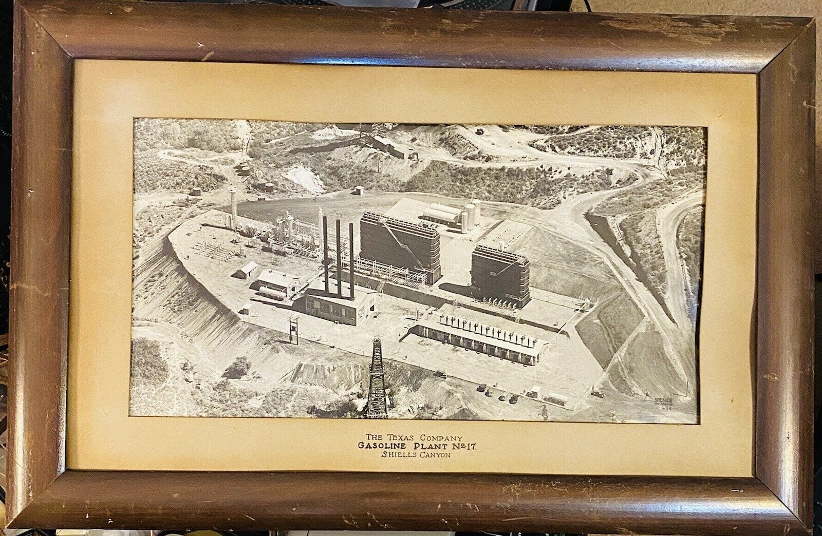 ANTIQUE Texas Co. Later Texaco Chevron Shell SPENCE Air Photo Ventura Plant 1937