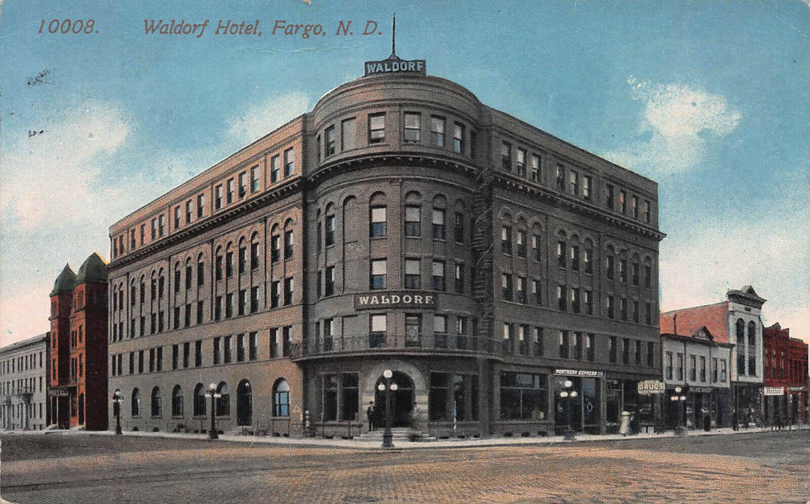 Waldorf Hotel, Fargo, North Dakota, Early Postcard, Used 