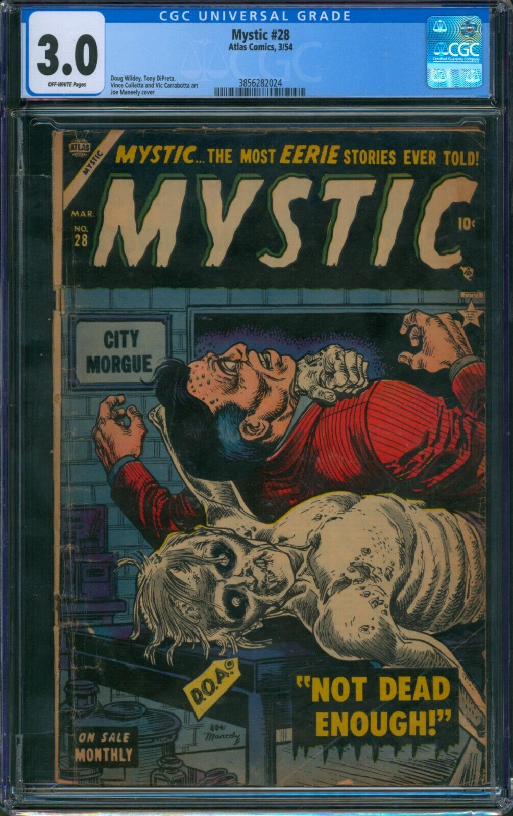 Mystic #28 (Atlas 1954) ⭐ CGC 3.0 ⭐ Maneely Zombie Cover Golden Age Horror Comic
