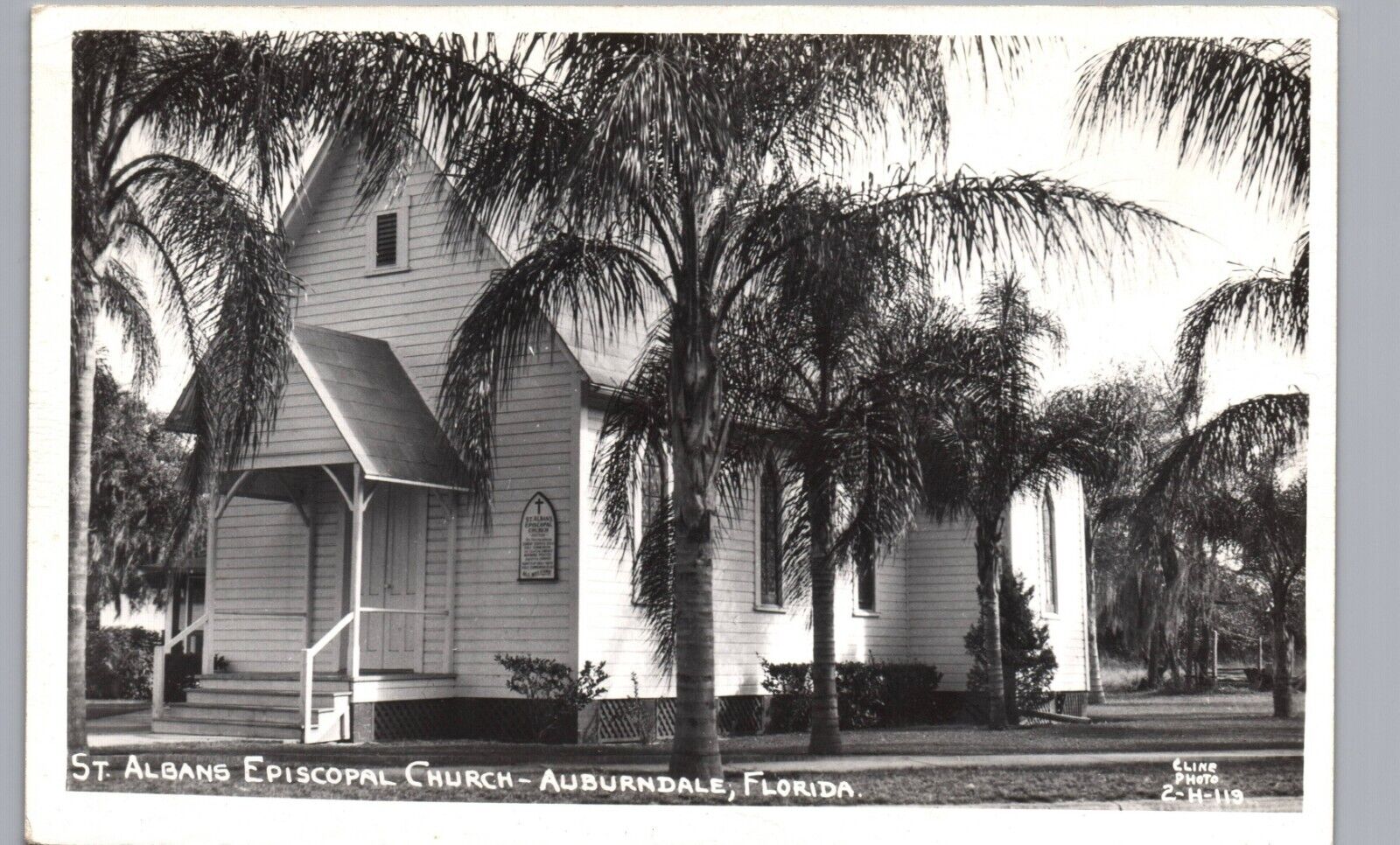 AUBURNDALE FLORIDA ST ALBANS EPISCOPAL CHURCH 1940s real photo postcard rppc fl