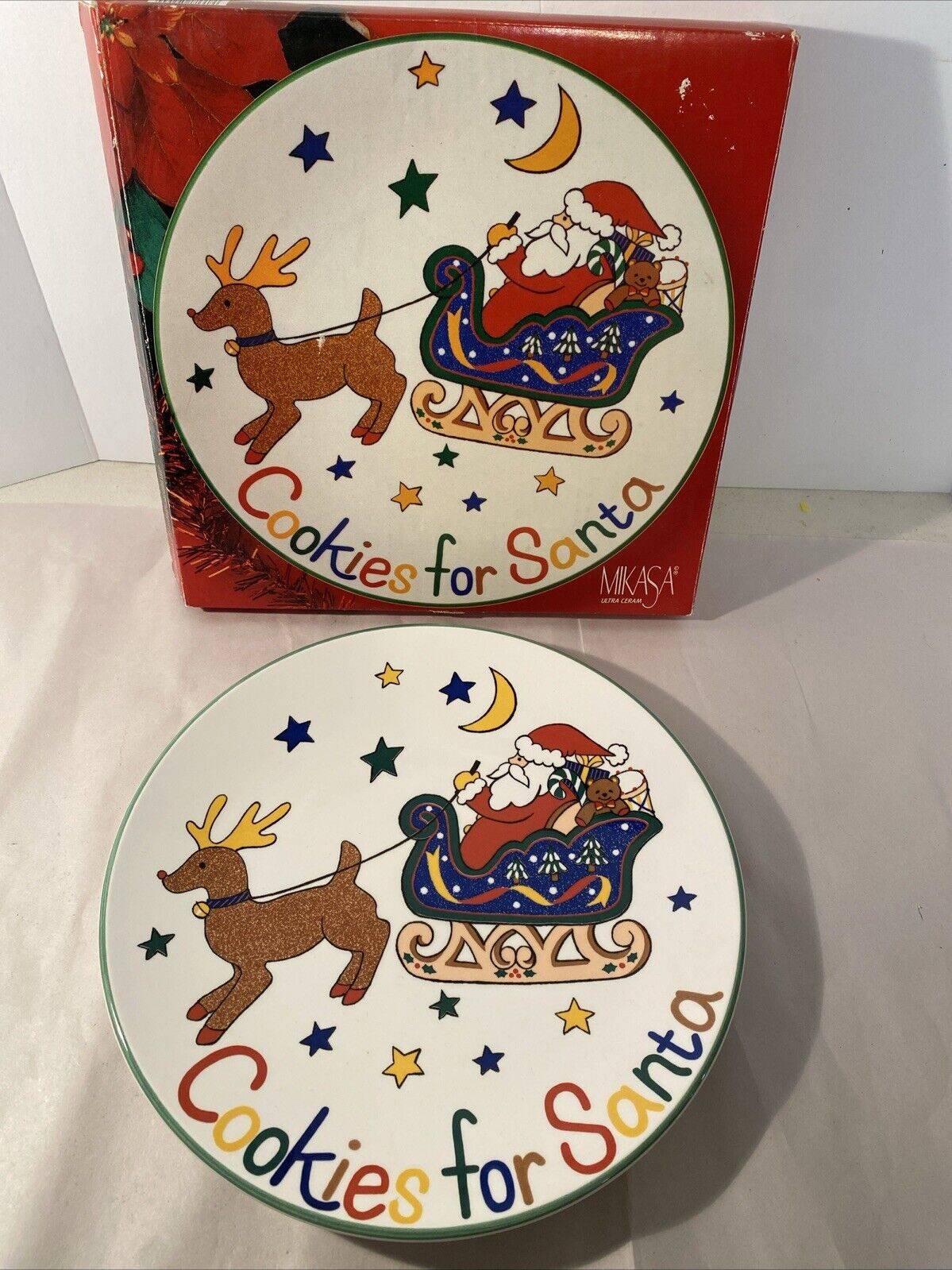 Mikasa Christmas Cookies For Santa Plate Large 11” Round Plate Platter