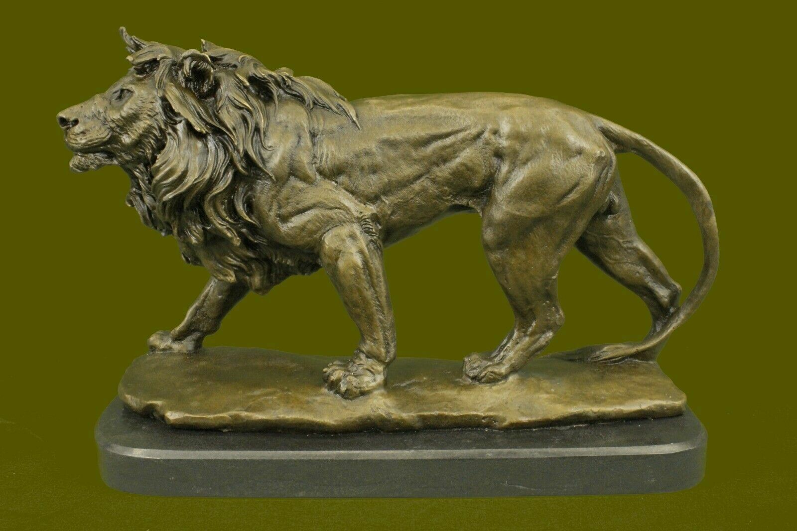 Huge Magnificent Museum Quality Male Lion Bronze Statue Sculpture Art Deco Decor