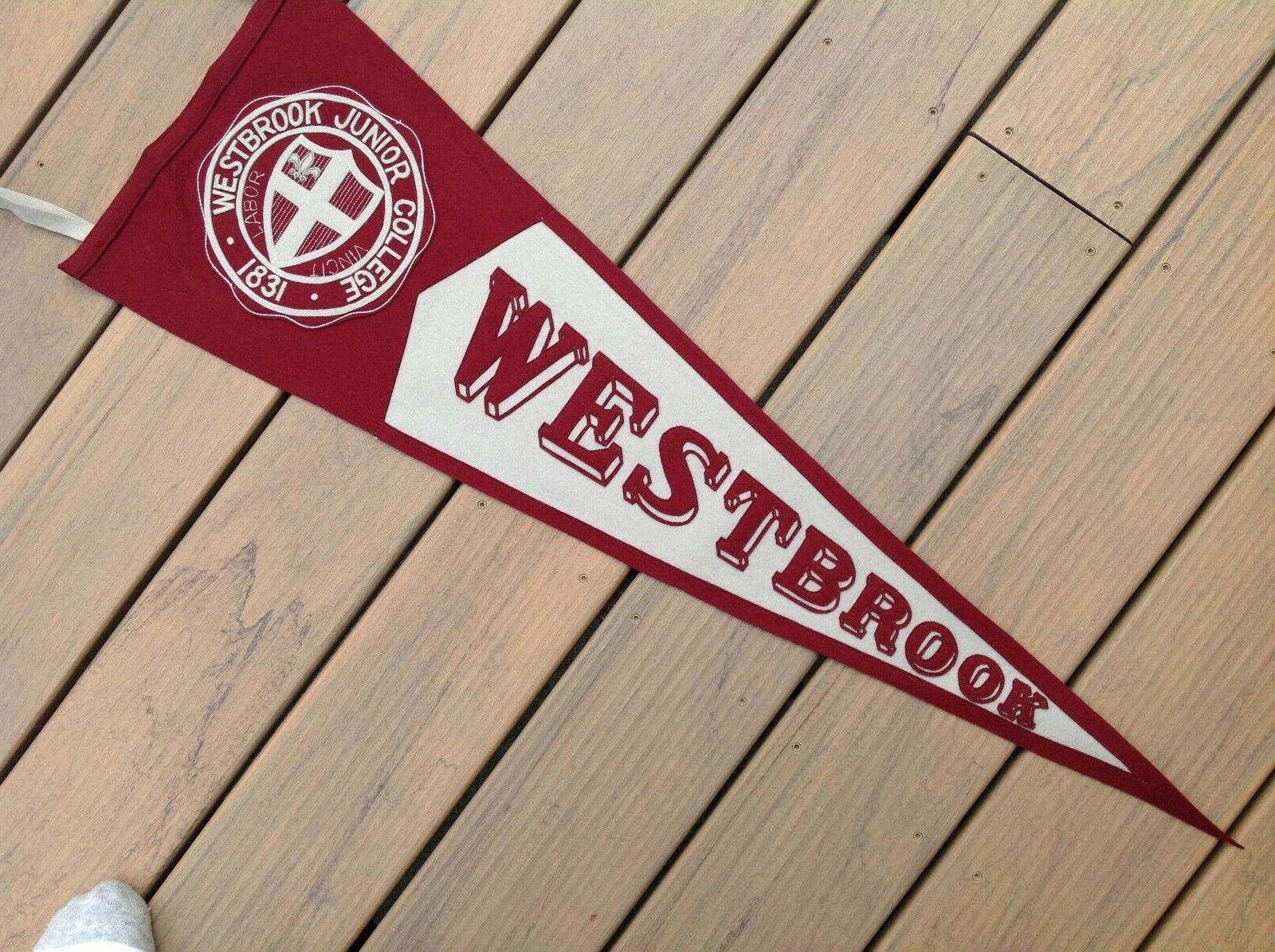 Vintage 30\'s WESTBROOK JUNIOR COLLEGE Pennant   Merged with Univ of New England