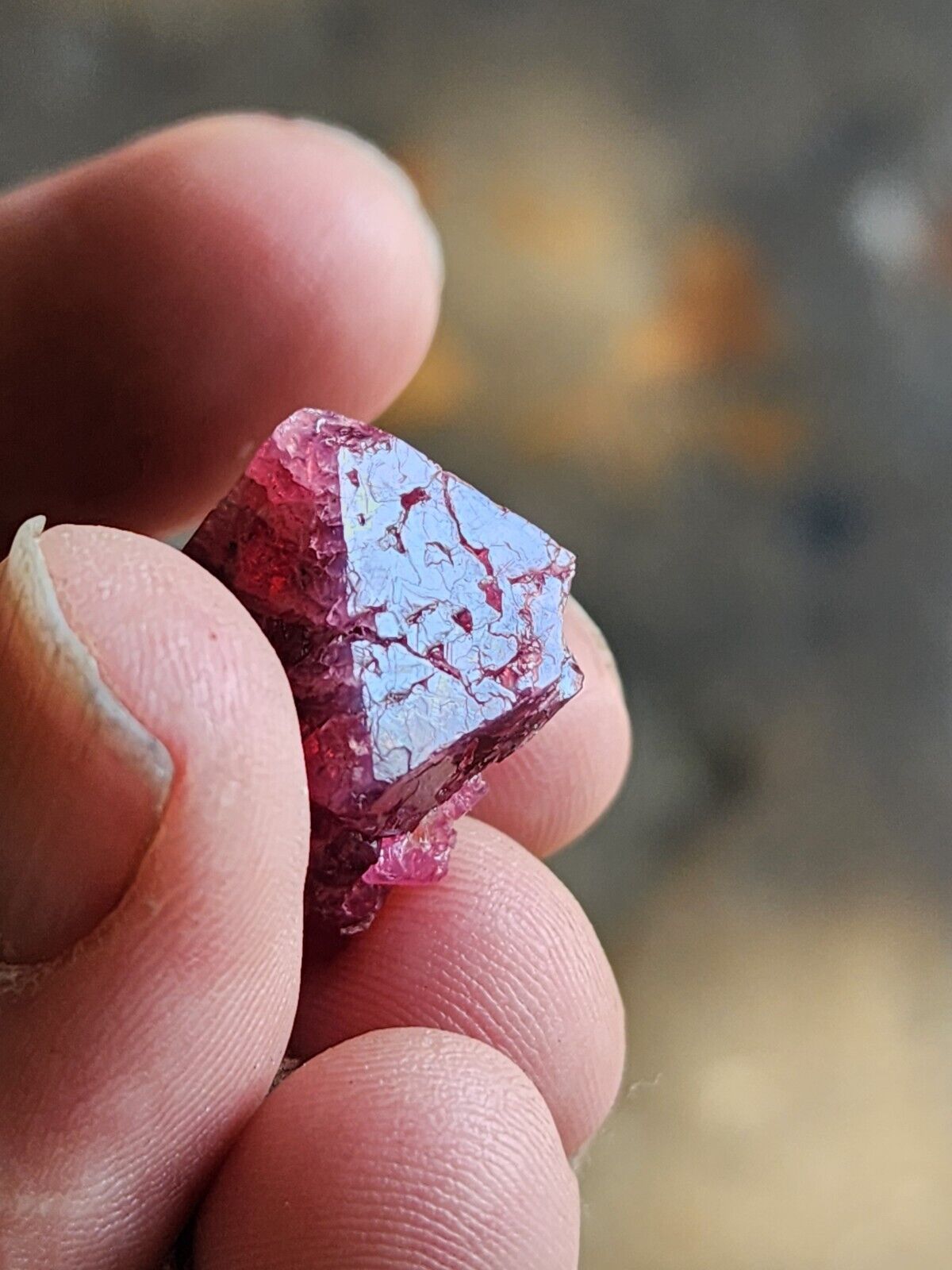 Choice Gemmy Blood-Red Spinel Crystal From Morogoro Tanzania - Fluorescent 8.2gr