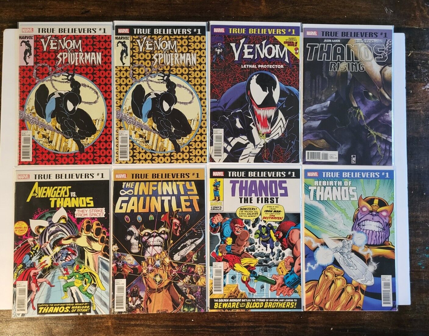 8 ISSUES Marvel True Believers 1st Appearances LOT Venom Thanos Spiderman NM