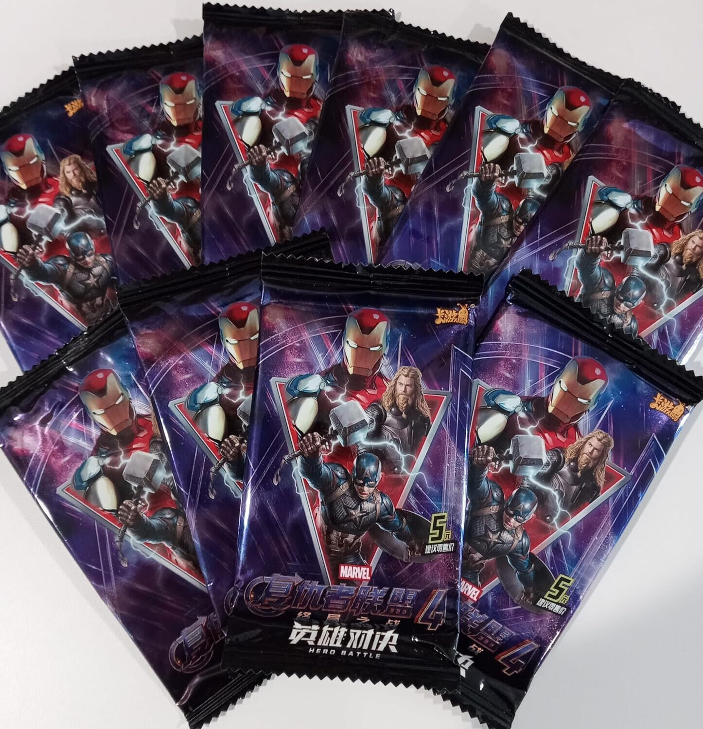10 Packs  AVENGERS Super Hero Battle Trading Cards Tier 5 Wave 1  by KAYOU