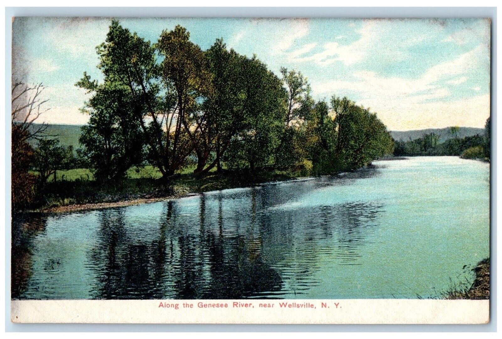 c1910 Along The Genesee River near Wellsville New York NY Vintage Postcard