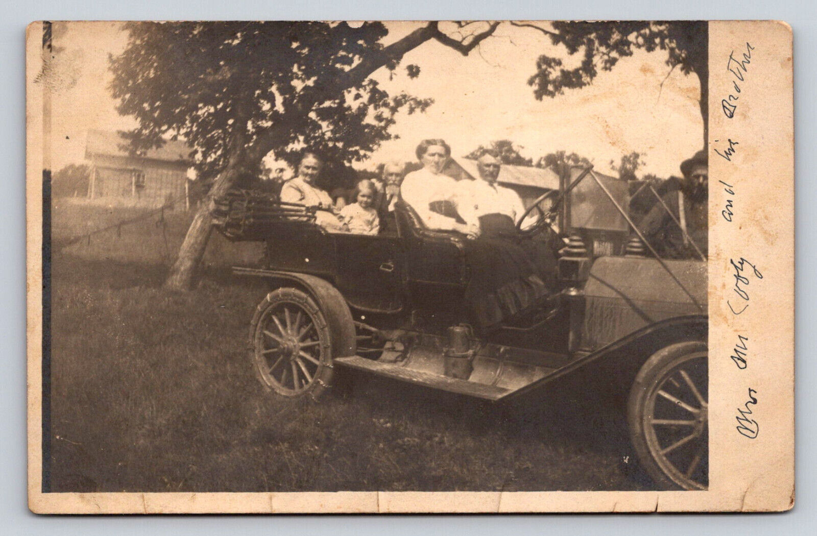 c1910s RPPC Man Mother Touring Car Antique  Real Photo P820