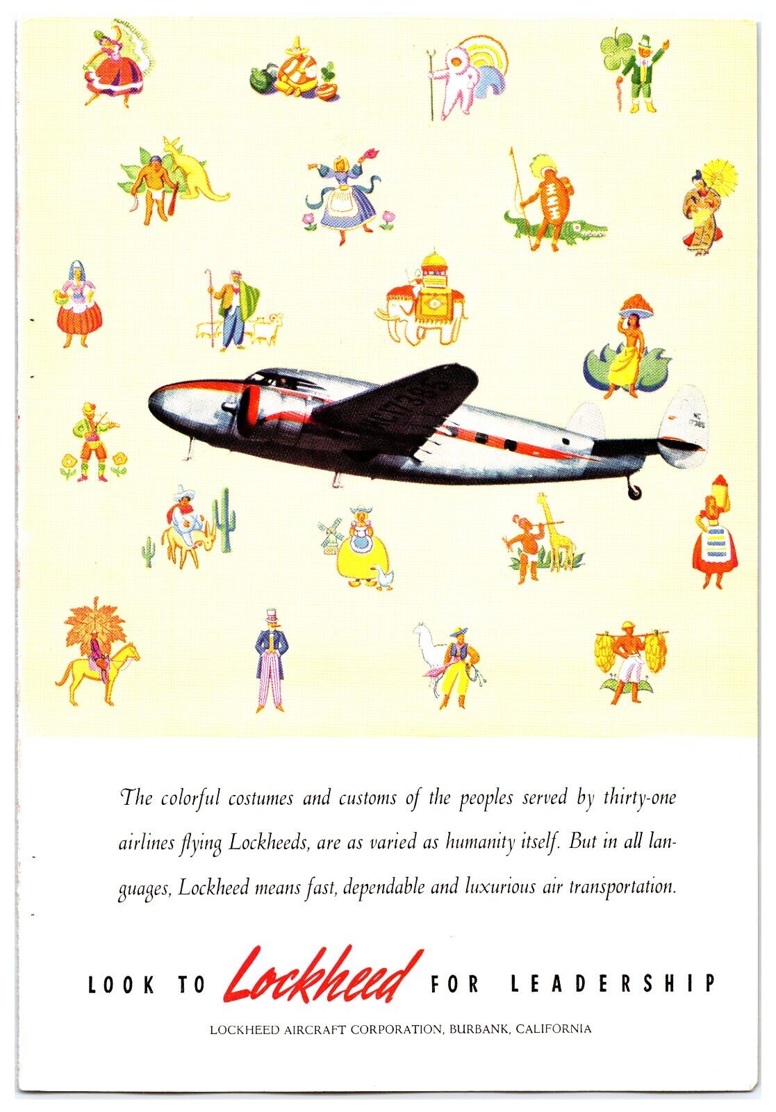Original 1940s Lockheed Airplanes - Print Advertisement (7in X 10in)