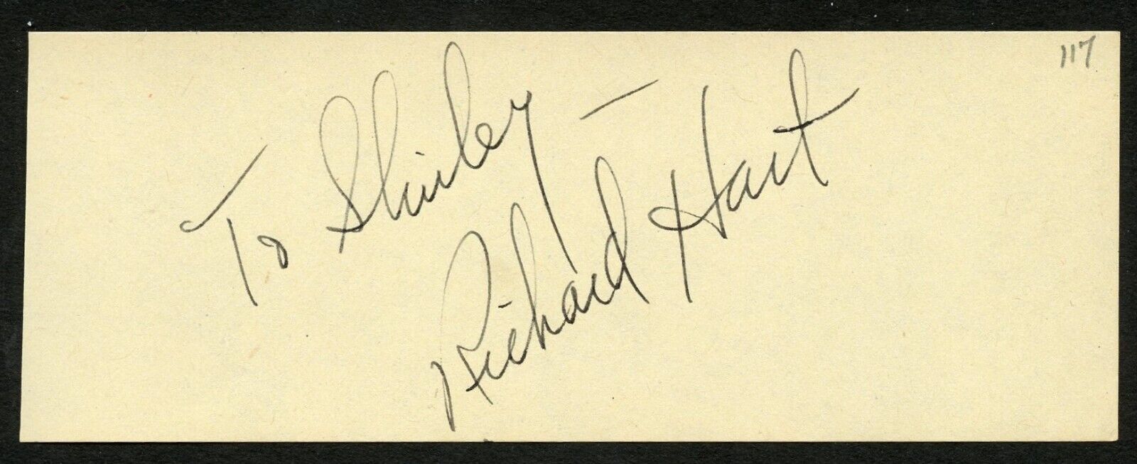 Richard Hart d1951 signed autograph auto 2x5 cut Actor in Green Dolphin Street