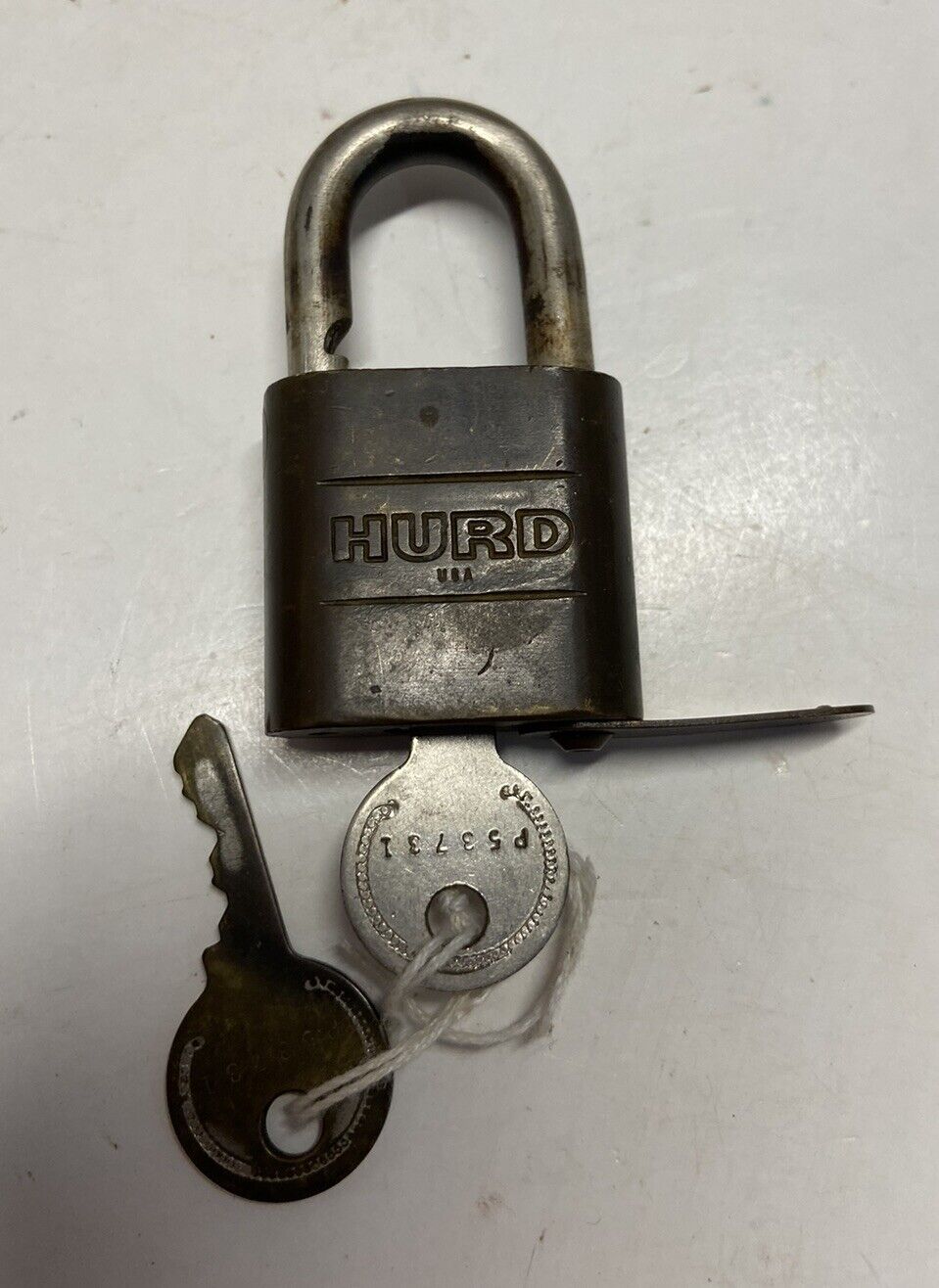 Vintage USA HURD Padlock Lock with 2 Keys