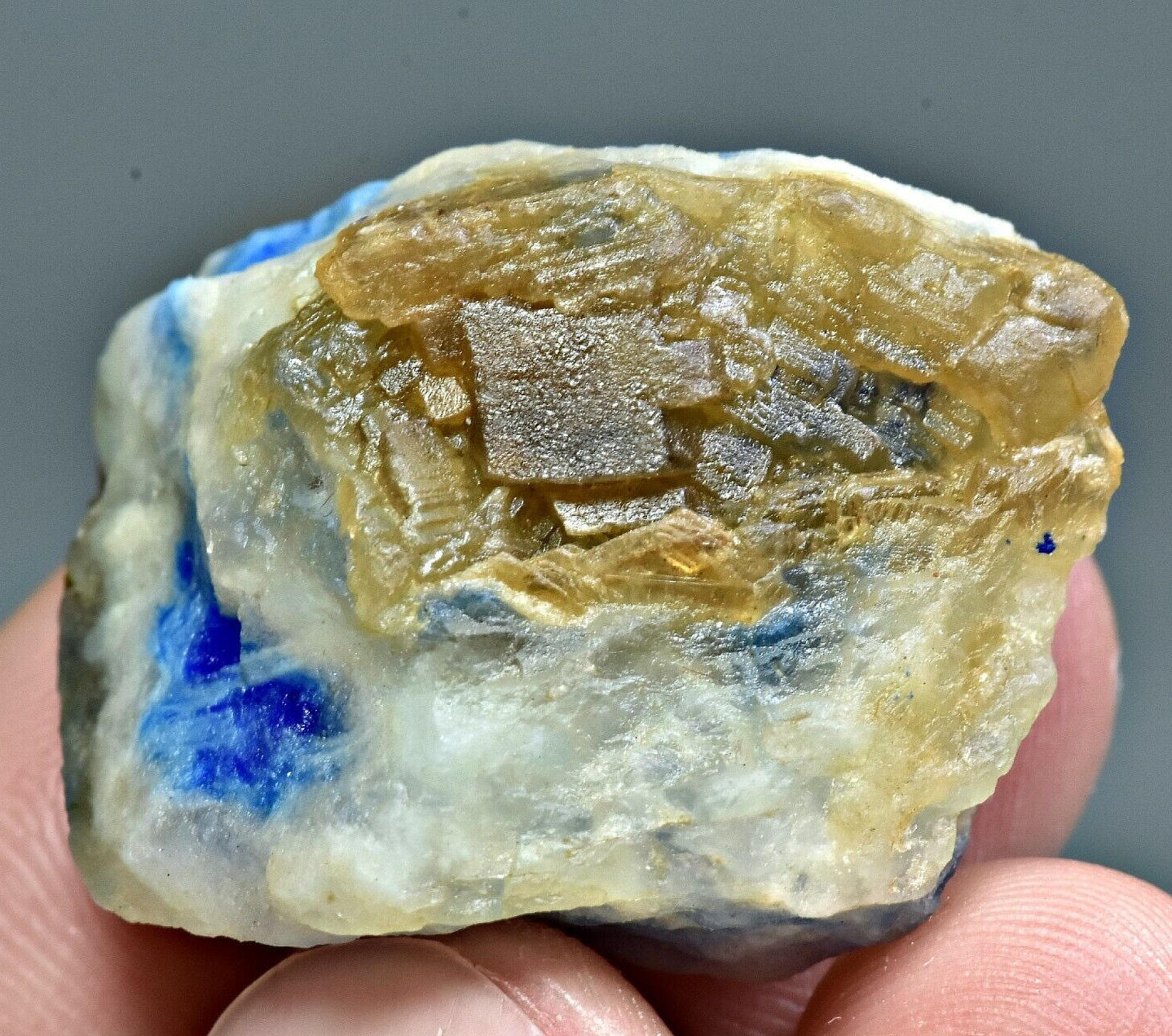 V. Rare Fluorescent Phlogopite Crystal w/ Sodalite and Afghanite Specimen, 92 Ct