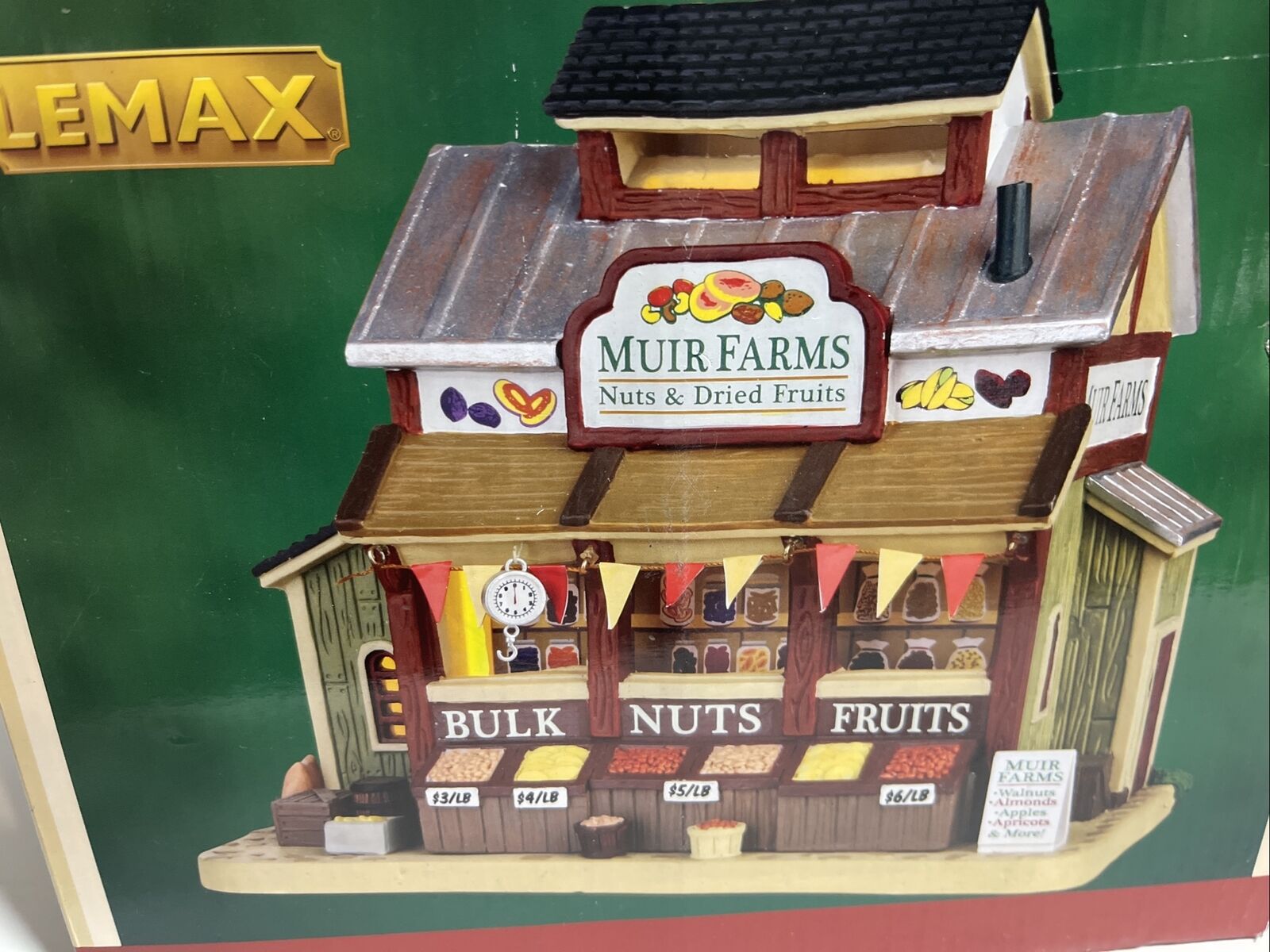 Lemax Holiday Village 2016 MUIR FARMS NUTS & FRIED FRUITS Lighted Building NEW