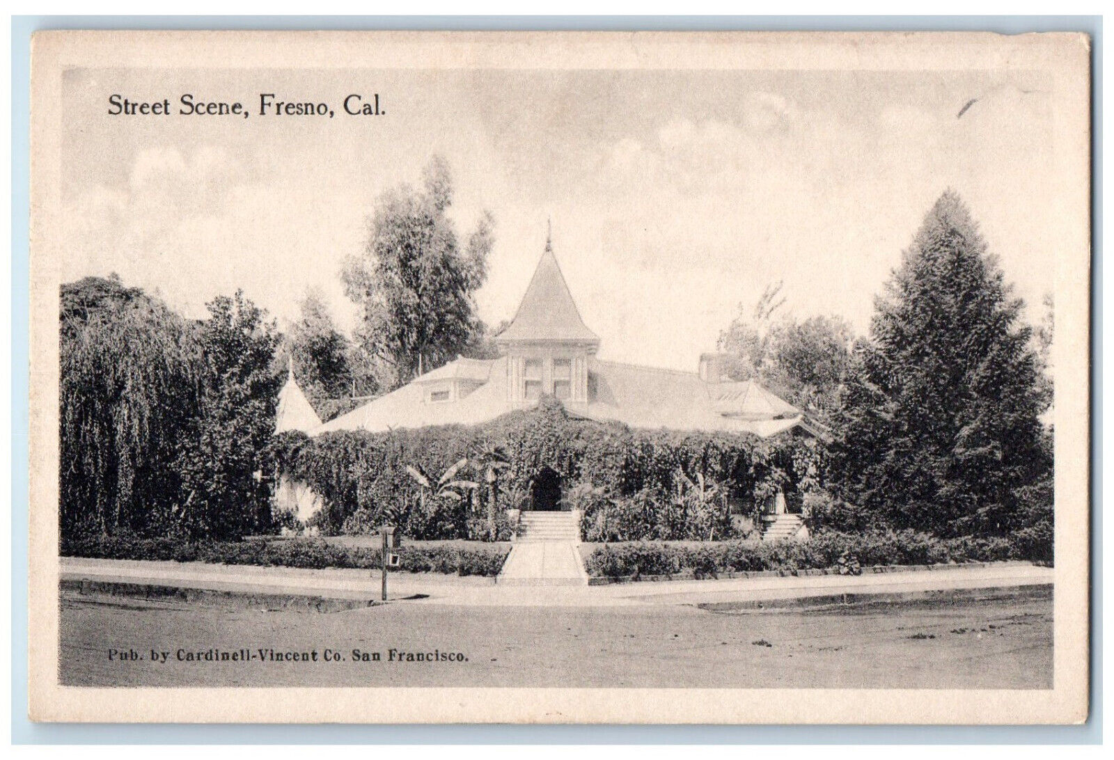 c1950's Street Scene Fresno California CA Cardinell-Vincent Co. Postcard