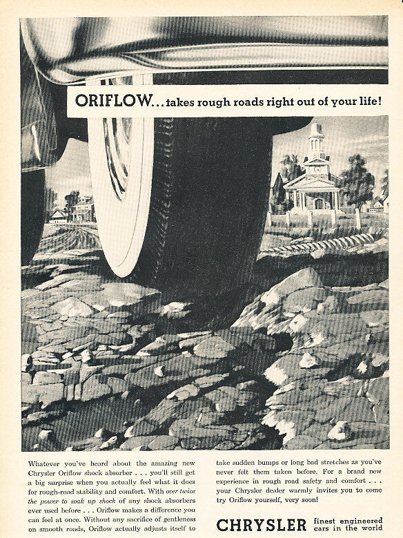 1951 Chrysler Oriflow Shock - Original Advertisement Car Print Ad J518
