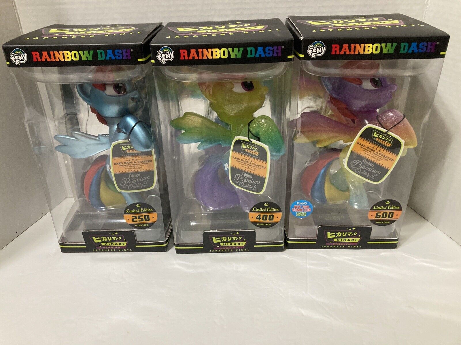 Rare Hikari Funko My Little Pony Rainbow Dash NYCC Lot Of 3x 250 400 600
