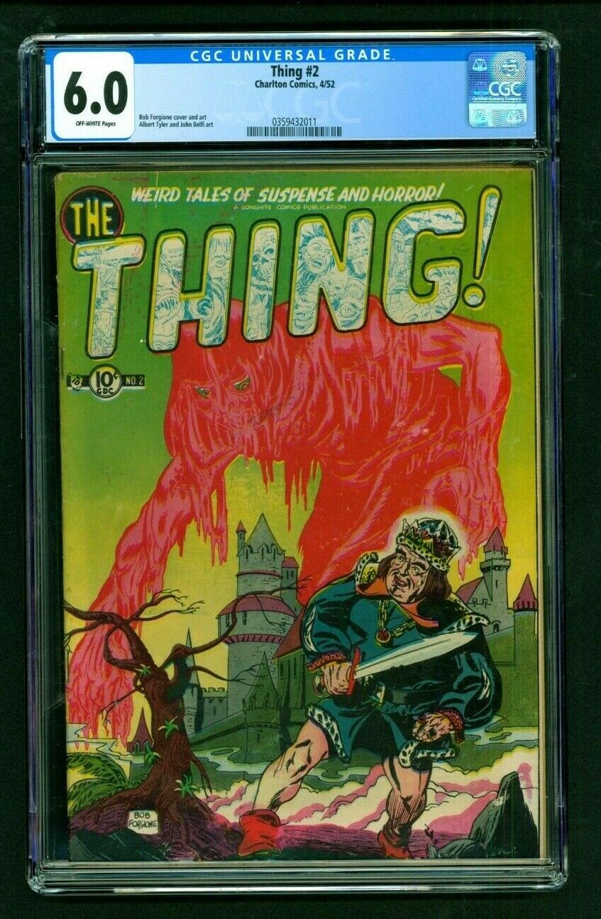 Thing 2 CGC 6.0 Fine OW pages PCH scarce Charlton Horror 1952 Forgione 