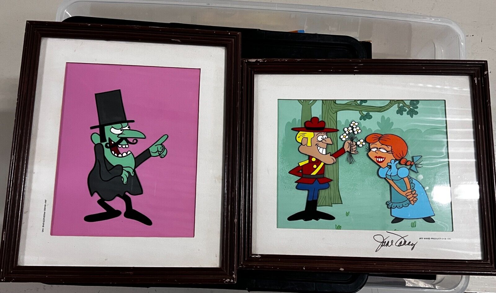 Dudley Do Right Nell Fenwick (Voiced by June Foray SIGNED) & Snidely Whiplash