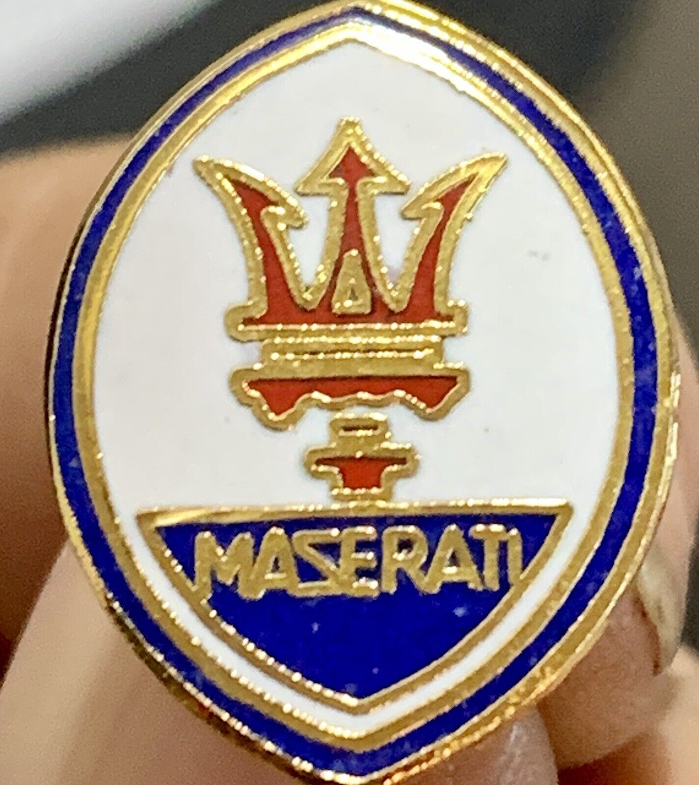 Vintage MASERATI emblem - hat pin , lapel pin , tie tac , hatpin 