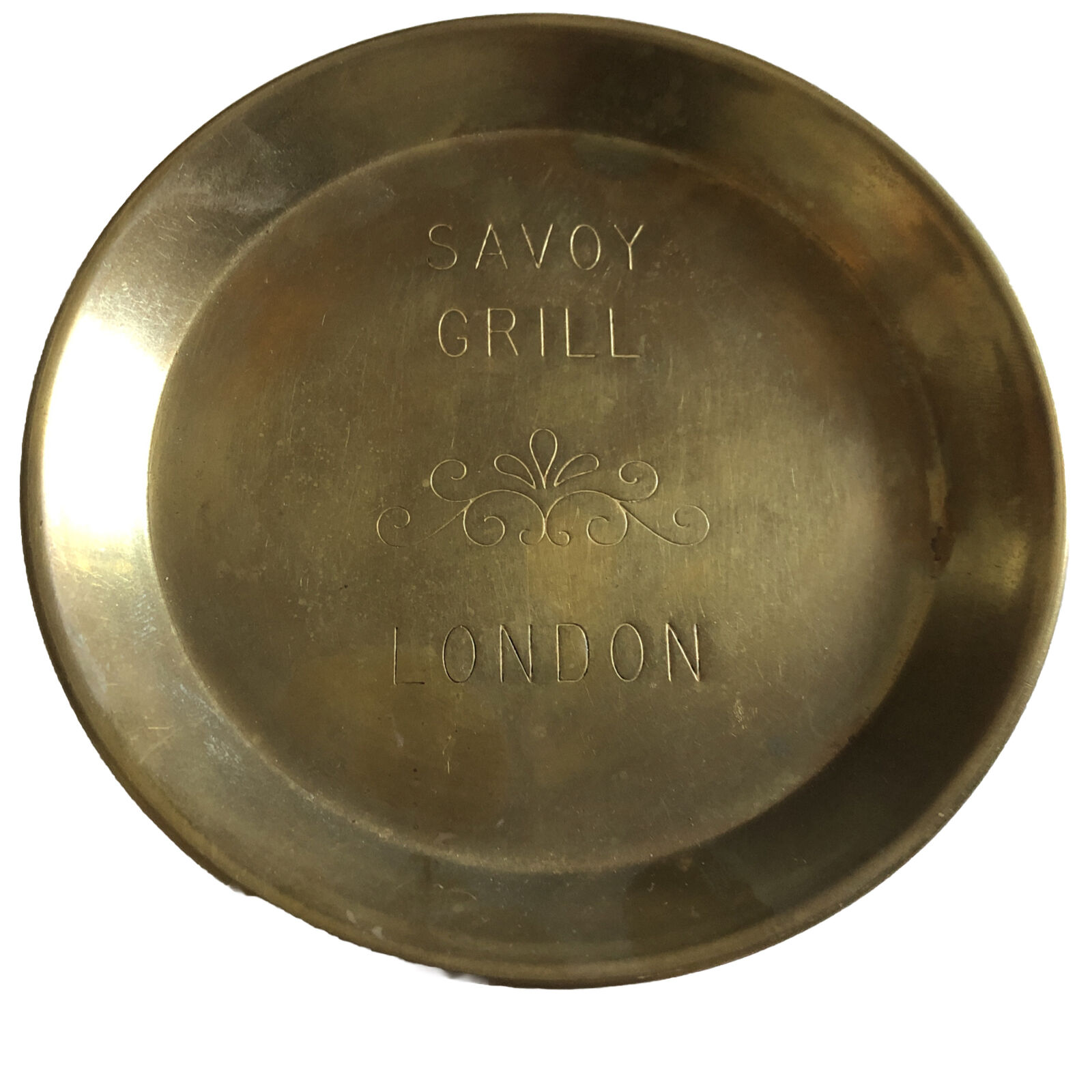 Vintage Lowell Sigmund Brass Savoy Grill London Tip Dish