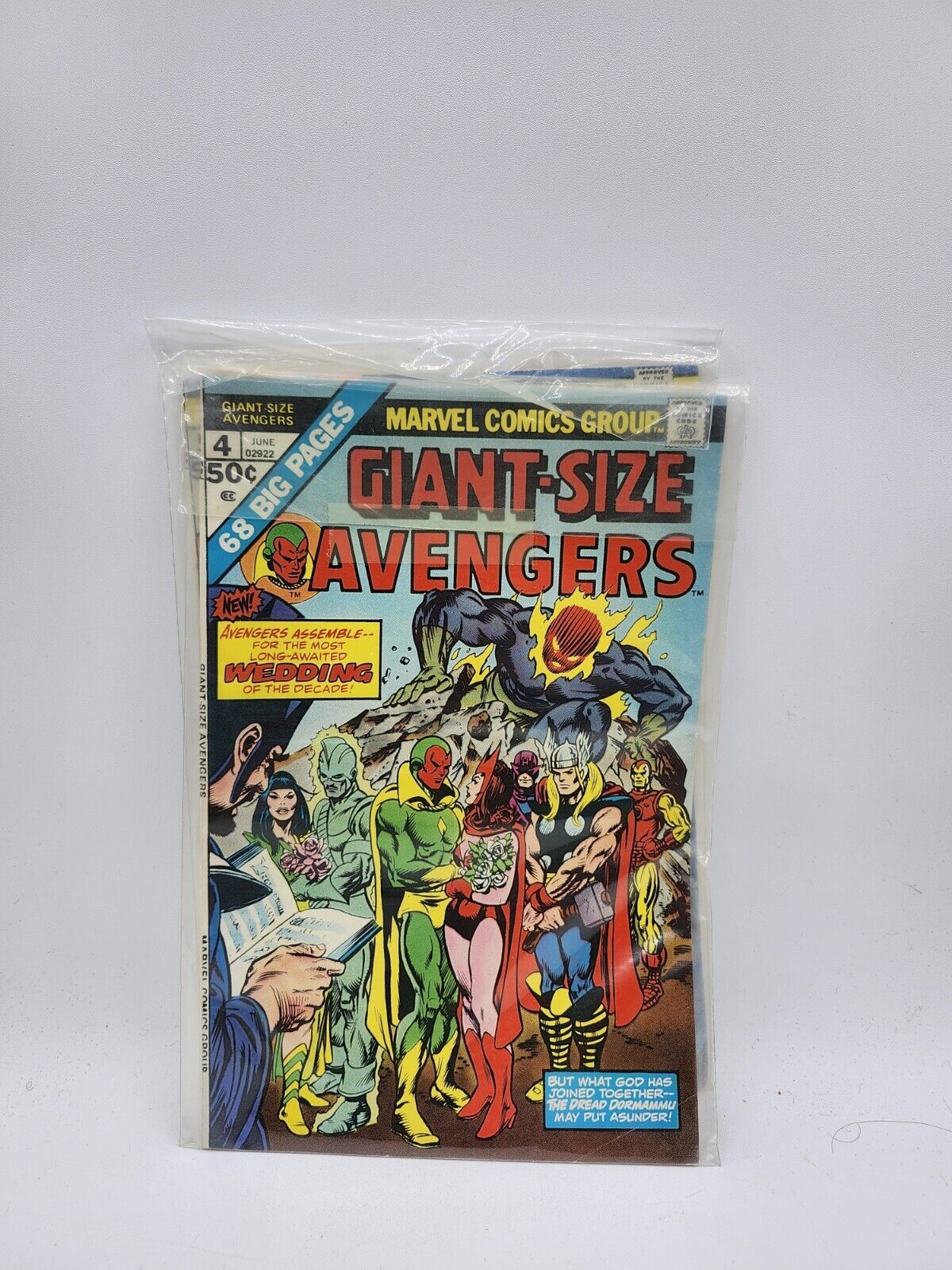 GIANT SIZE AVENGERS #4 Marvel 1975 Vision & Scarlet Witch Get Hitched FN+ 