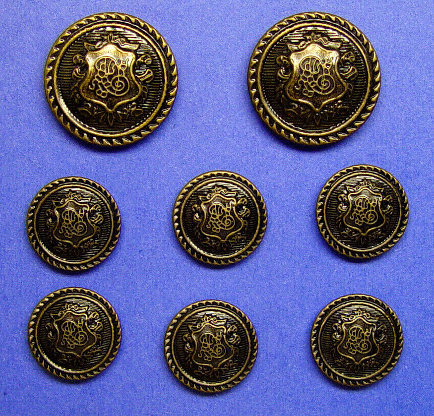 LUCCA COUTURE REPLACEMENT BUTTONS 8 Dark Bronze tone metal GOOD USED CONDITION