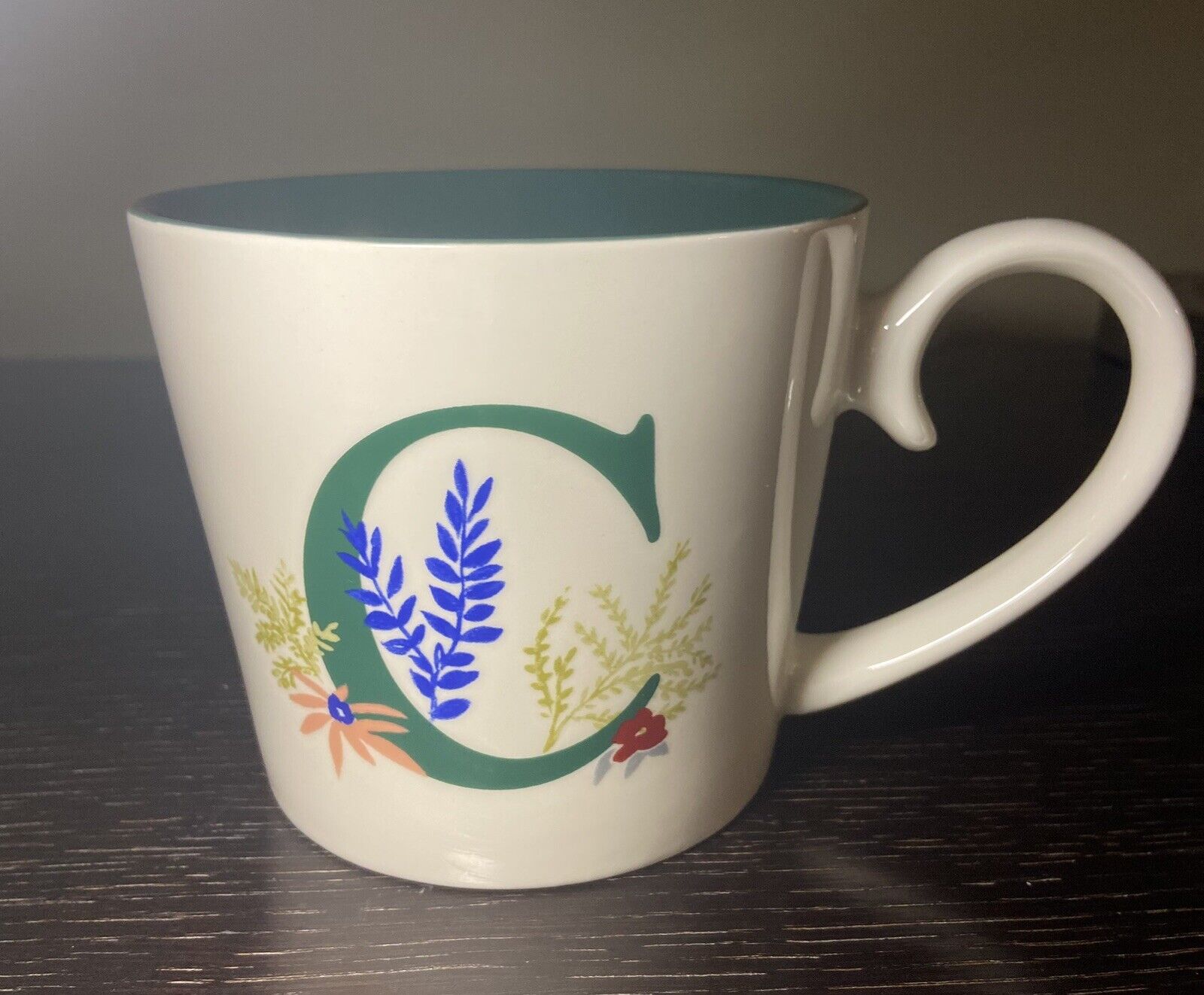 Opalhouse Boho Floral Stoneware Coffee Mug Large Monogram Initial \