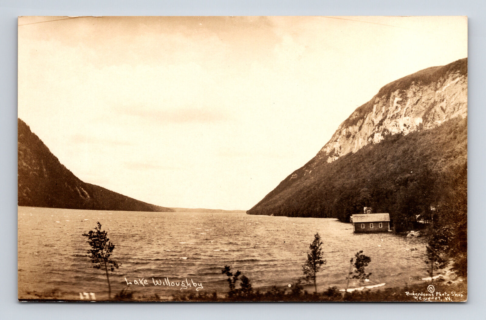 RPPC Scenic View Lake Willoughby Vermont VT Real Photo Postcard
