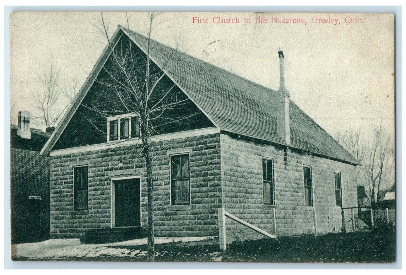 c1910's First Church Of Nazarene Greeley Colorado CO Posted Antique Postcard