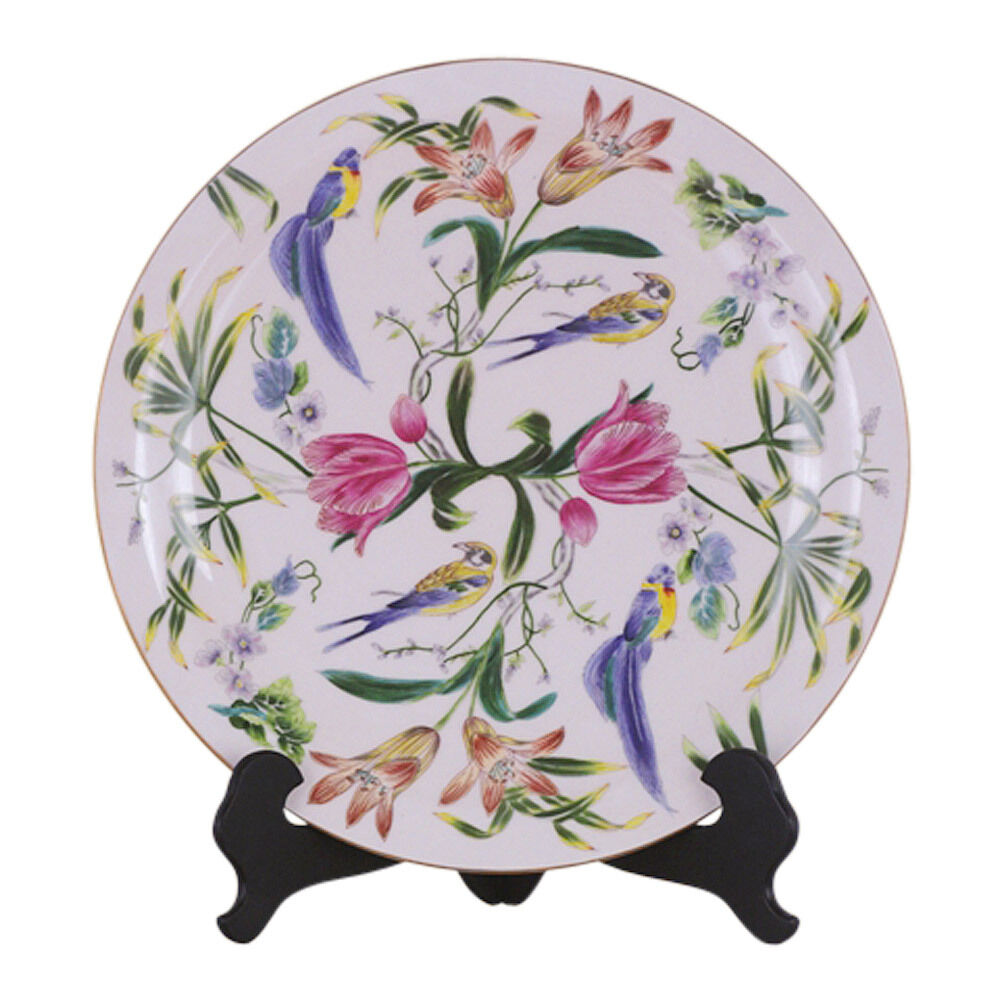 Beautiful Mutli-Color Bird and Floral Motif Porcelain Plate 16
