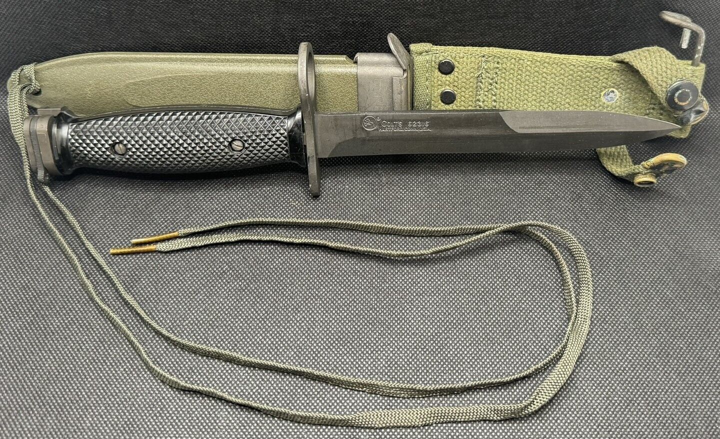 Vintage Colt M7 Bayonet Knife w/ USM8A1 Scabbard 62316 Great Condition