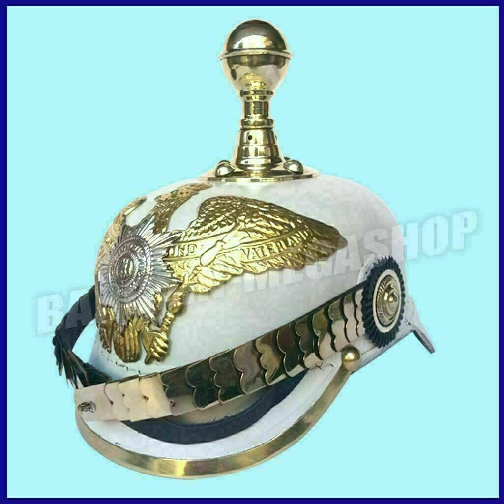Beautiful German Pickelhaube Helmet Prussian Leather Spiked Officer Stylish Gift