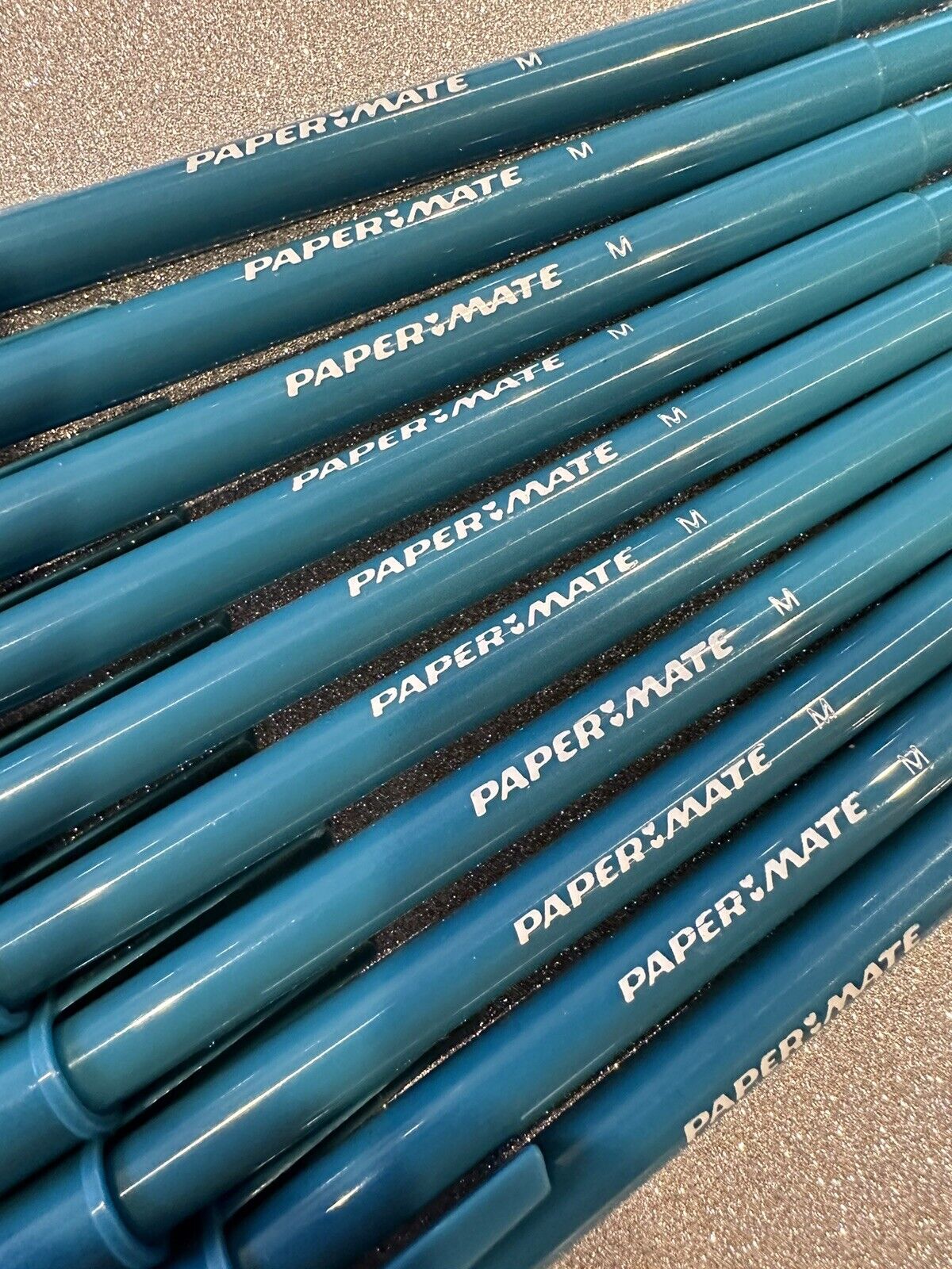 10 VTG Paper Mate BLUE Ballpoint Pens Write Bros. Medium Pt. Dried Ink But Work