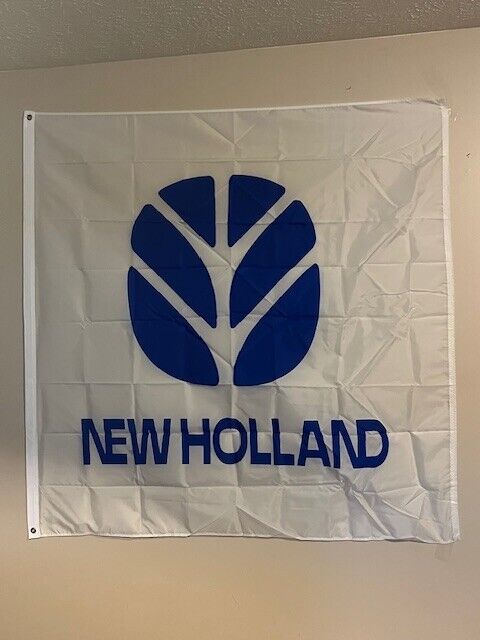 Original Blue and White New Holland Flag  Apporx 55x57