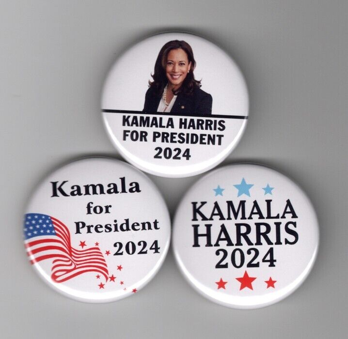 KAMALA HARRIS For President button set 2024 campaign election 1-1/2