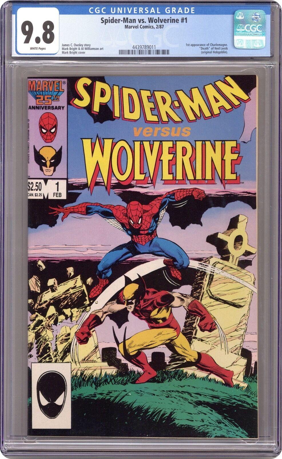 Spider-Man vs. Wolverine 1st Edition 1D CGC 9.8 1987 4439789011