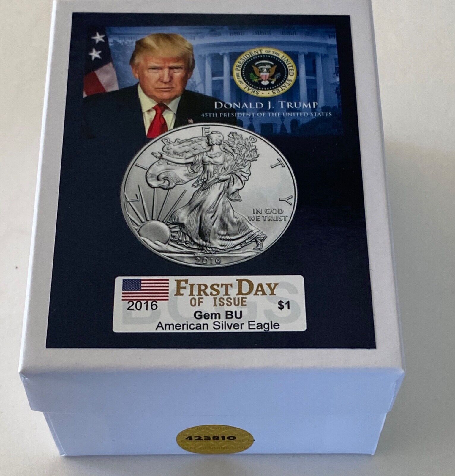  President Donald Trump...2016 American Silver Eagle .999 Silver Coin with COA*