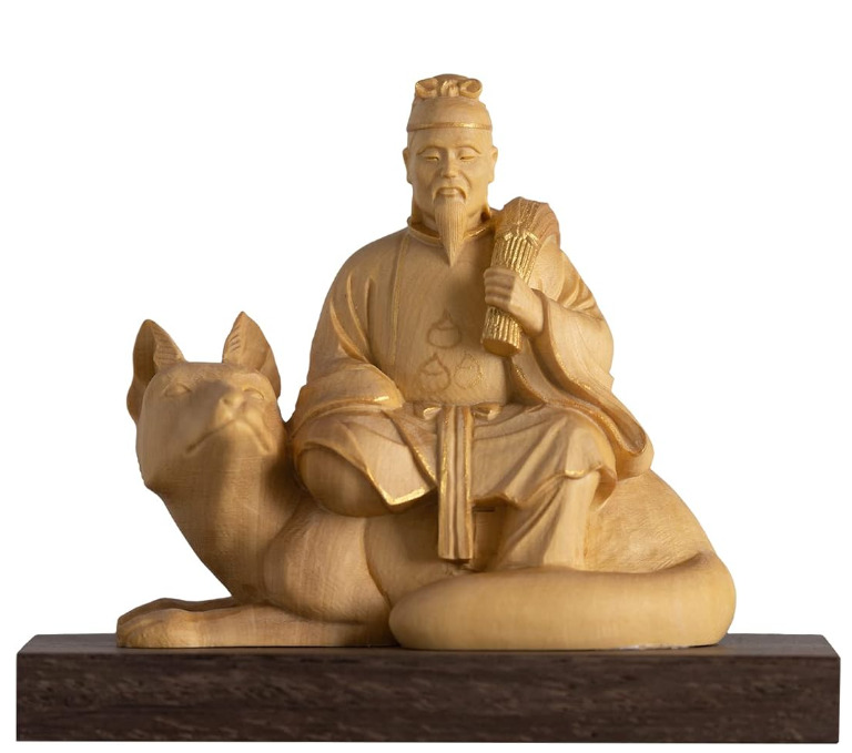 Very small Buddha Inari God 2.9inch 7.3cm wooden New