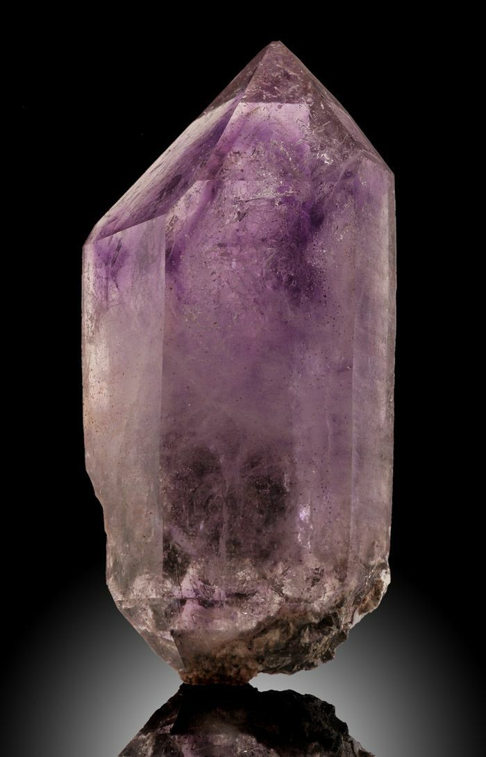 This Brandberg Amethyst crystal has a light purple hue throughout and phantom