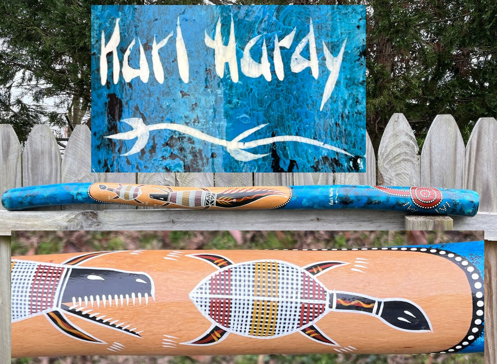  Vintage Authentic Aboriginal Australian Didgeridoo Music Instrument KARL HARDY