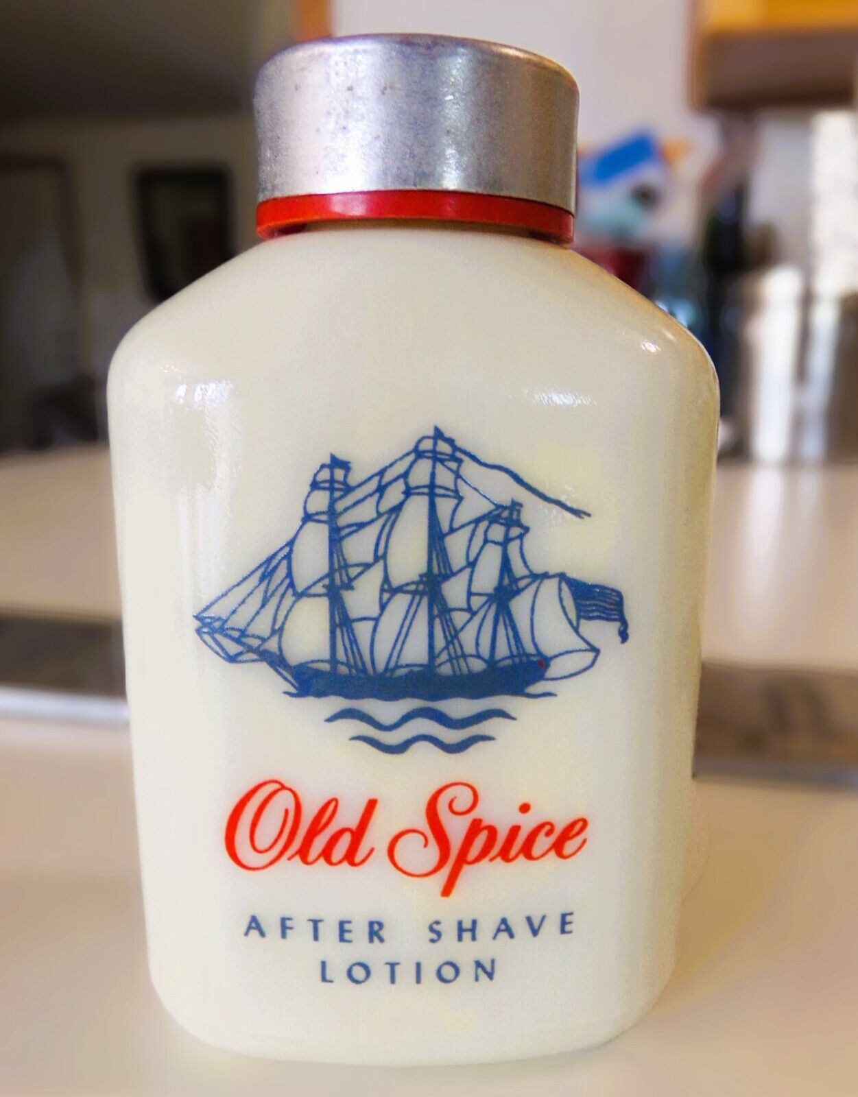 Vintage Mid-Century Old Spice After Shave Glass Bottle 1950's Exc. Condition