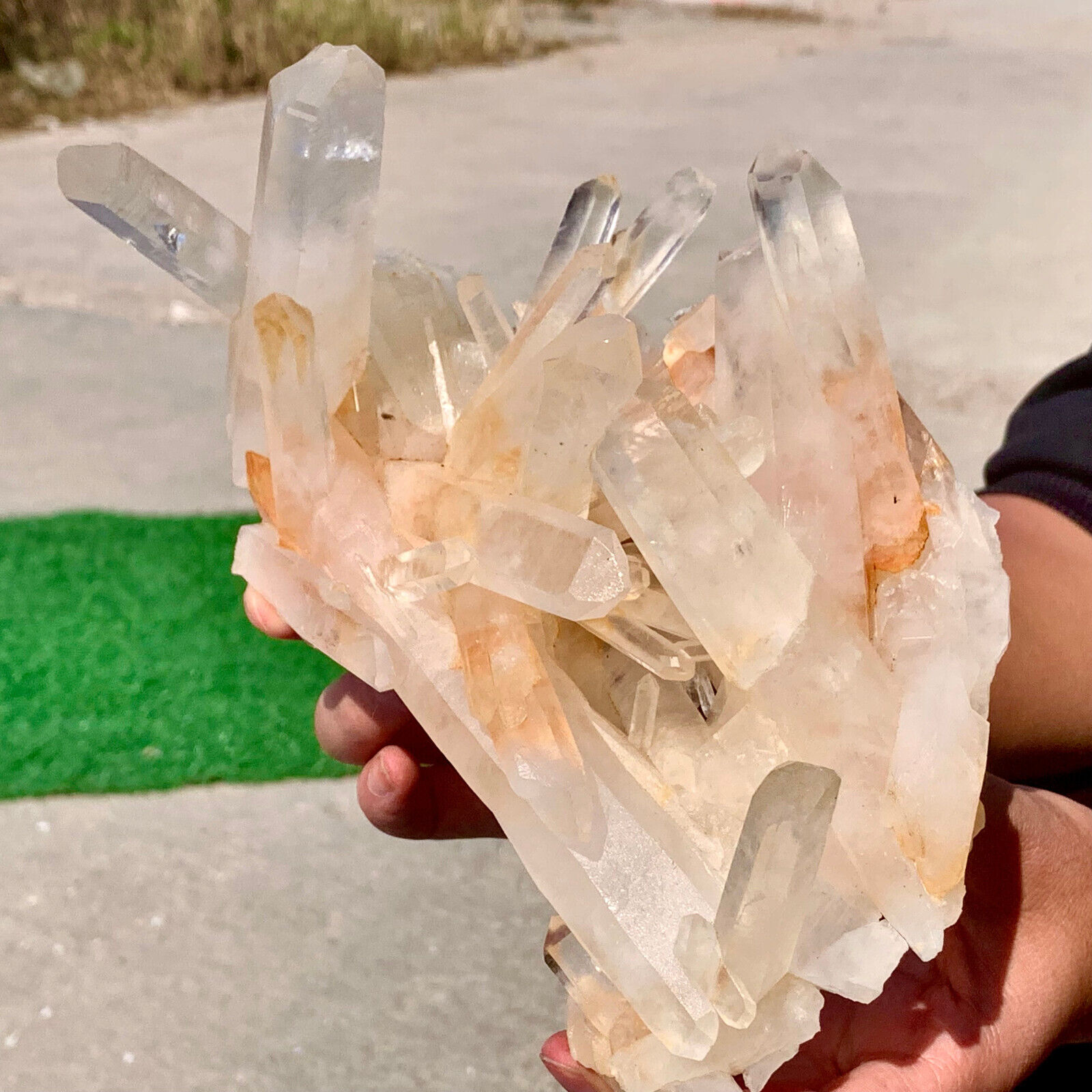 3LB A+++Large Natural white Crystal Himalayan quartz cluster /mineralsls