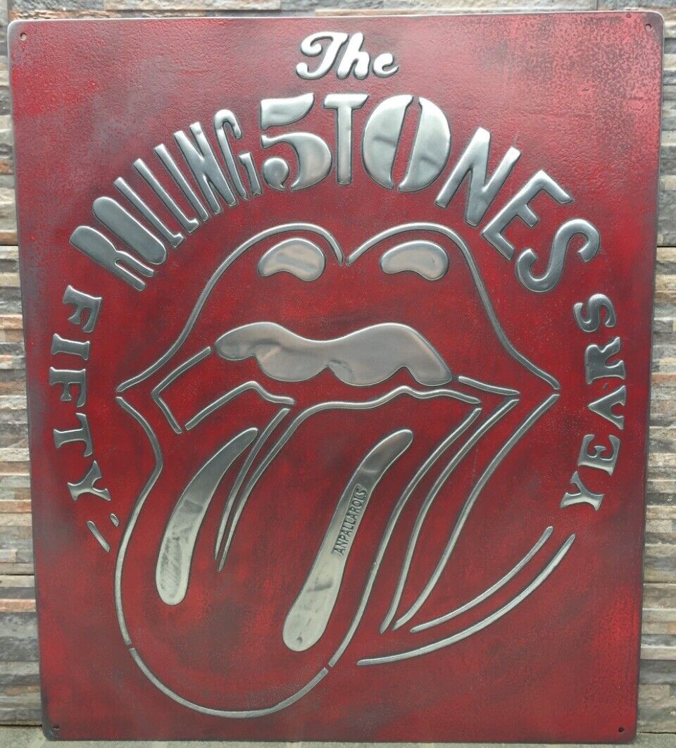 Rolling Stones luxurious Vintage Silver metal Sign