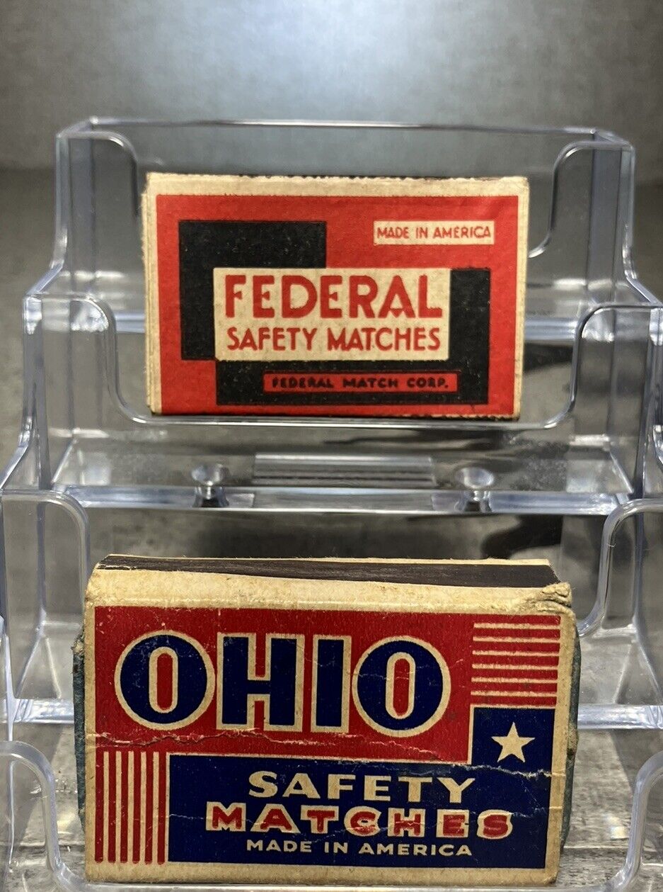 Vintage 1963 Ohio Blue Tip Matchbox Lot of NOS Matches WITH DIFFERENT DESIGNS