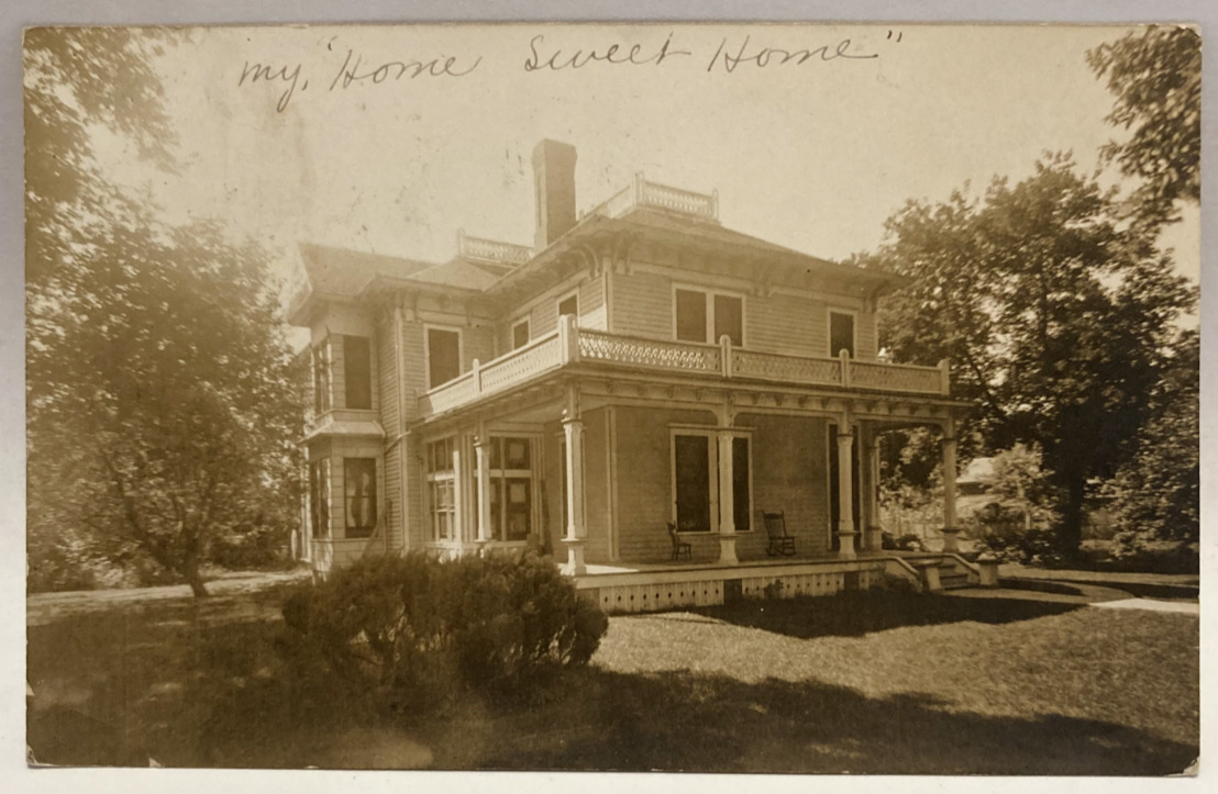 1907 RPPC House, Home, Whiting, Iowa IA Vintage Real Photo Postcard