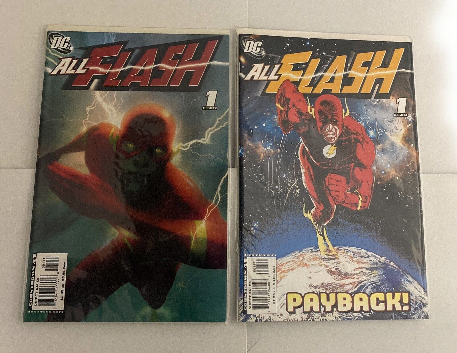 All Flash #1 DC Comics 2007 Payback by Mark Waid + Variant Cover. Lot Of 2 VG.
