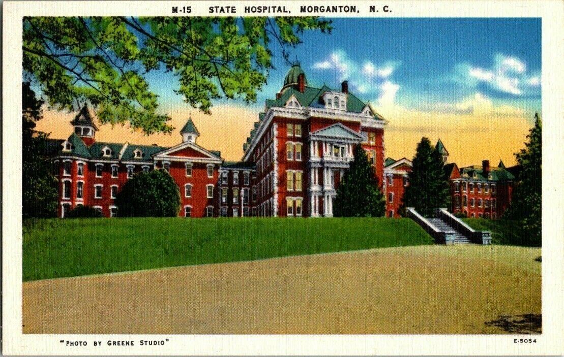 1940'S LINEN. STATE HOSPITAL. MORGANTON, NC POSTCARD TM15