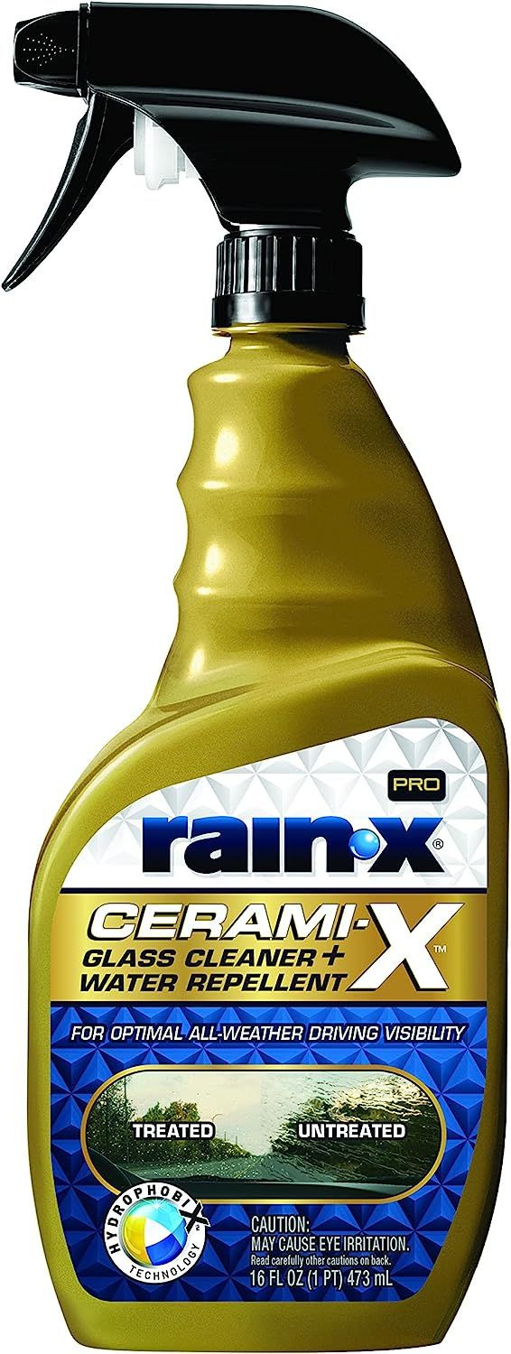 Rain-X 630178 Cerami-X Glass Cleaner + Water Repellent, 16oz - Cleaning... 