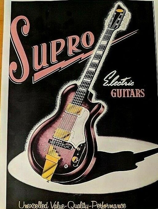 1950s SUPRO GUITAR CATALOG AD  $8  8 1/2\